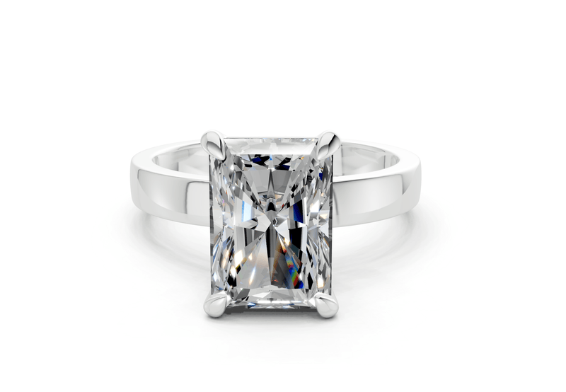 Aspen Diamond Solitaire Radiant Cut 3mm Engagement Ring - Ring Premier