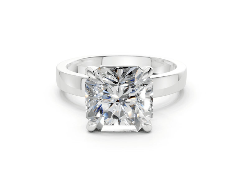 Aspen Diamond Solitaire Radiant Squareuare Cut 3mm Engagement Ring - Ring Premier