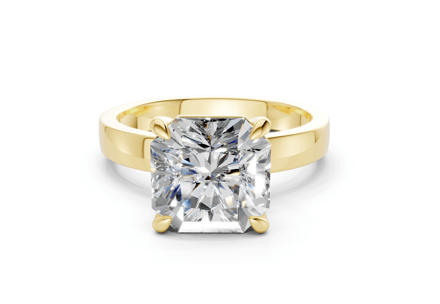 Aspen Diamond Solitaire Radiant Squareuare Cut 3mm Engagement Ring - Ring Premier