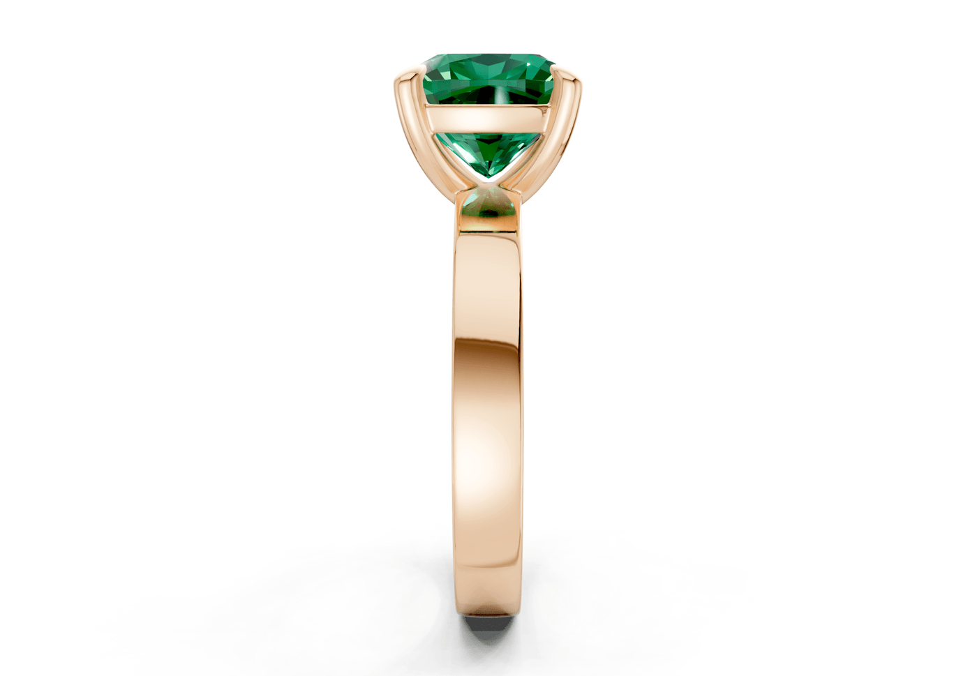 Aspen Emerald Gemstone Solitaire Cushion Squareuare Cut 3mm Engagement Ring