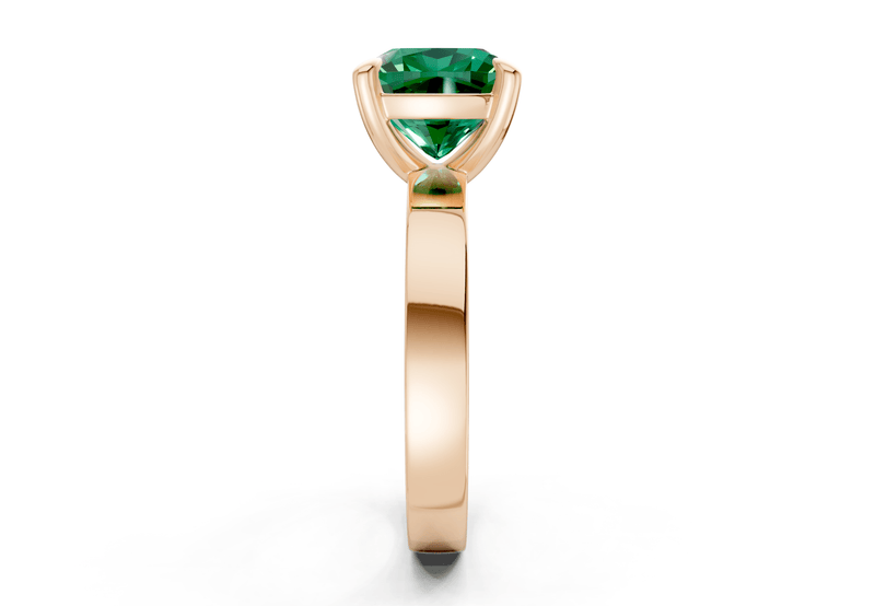 Aspen Emerald Gemstone Solitaire Cushion Squareuare Cut 3mm Engagement Ring - Ring Premier