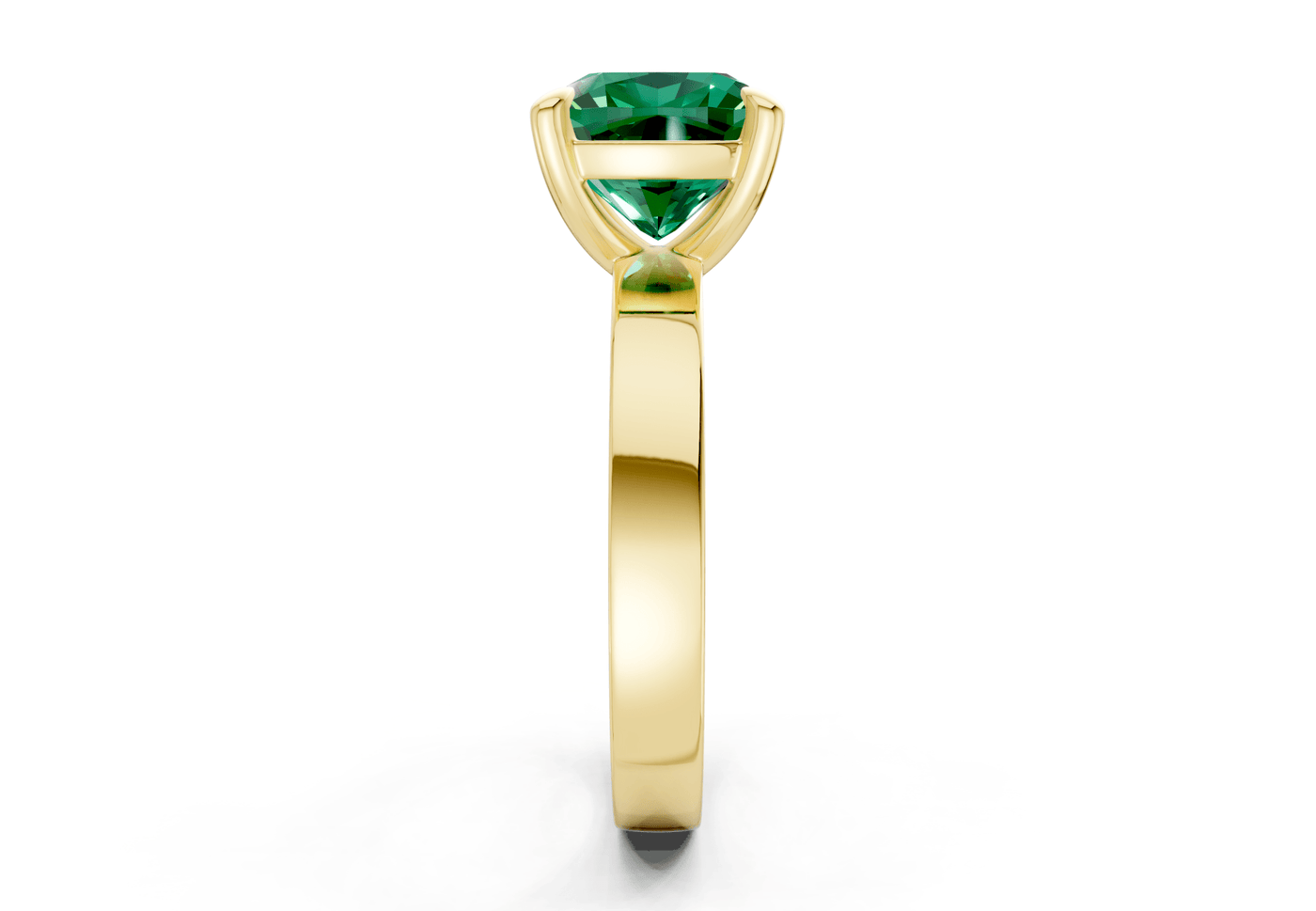 Aspen Emerald Gemstone Solitaire Cushion Squareuare Cut 3mm Engagement Ring