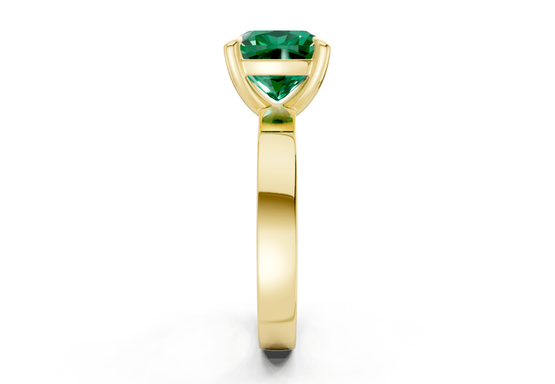 Aspen Emerald Gemstone Solitaire Cushion Squareuare Cut 3mm Engagement Ring - Ring Premier