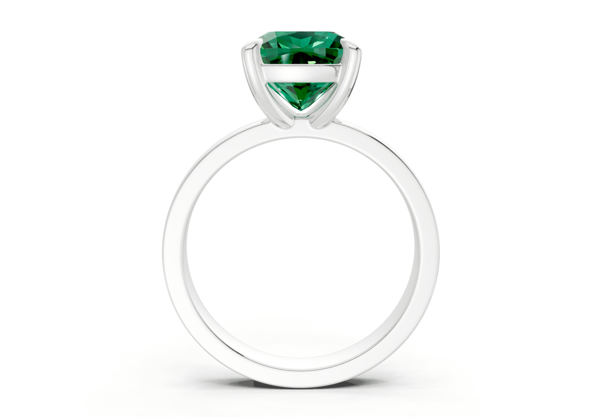 Aspen Emerald Gemstone Solitaire Cushion Squareuare Cut 3mm Engagement Ring