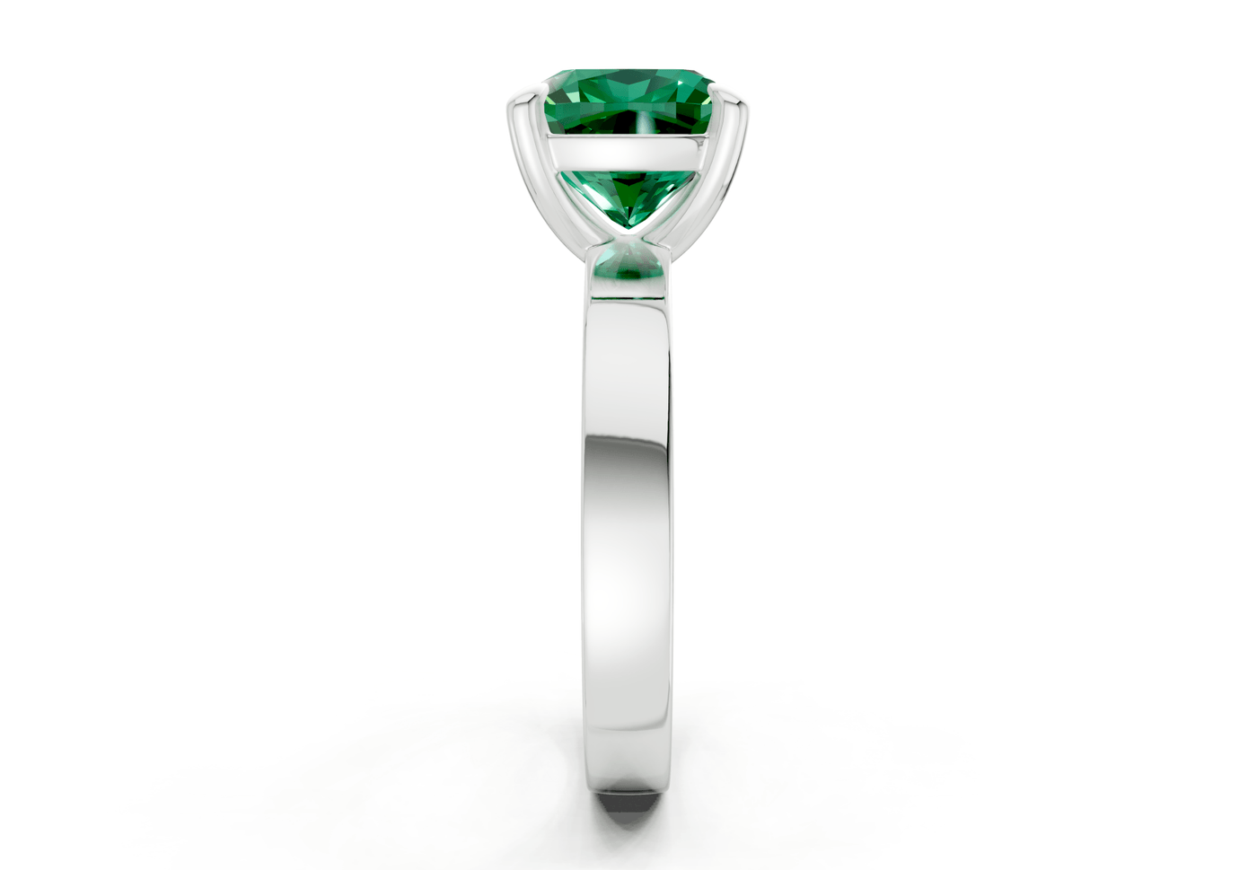 Aspen Emerald Gemstone Solitaire Cushion Squareuare Cut 3mm Engagement Ring