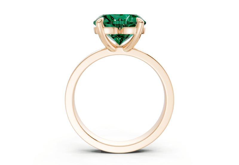 Aspen Emerald Gemstone Solitaire Heart Cut 3mm Engagement Ring - Ring Premier