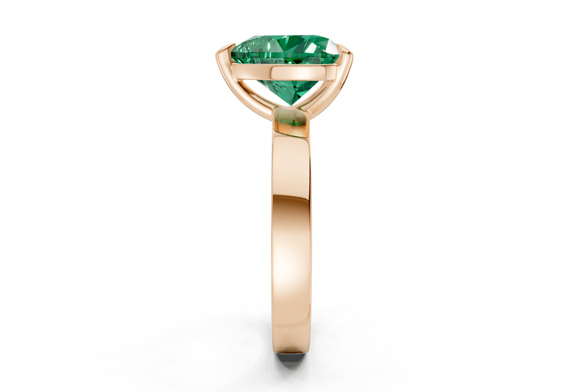 Aspen Emerald Gemstone Solitaire Heart Cut 3mm Engagement Ring - Ring Premier