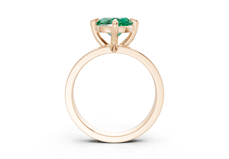 Aspen Emerald Gemstone Solitaire Marquise Cut 3mm Engagement Ring - Ring Premier