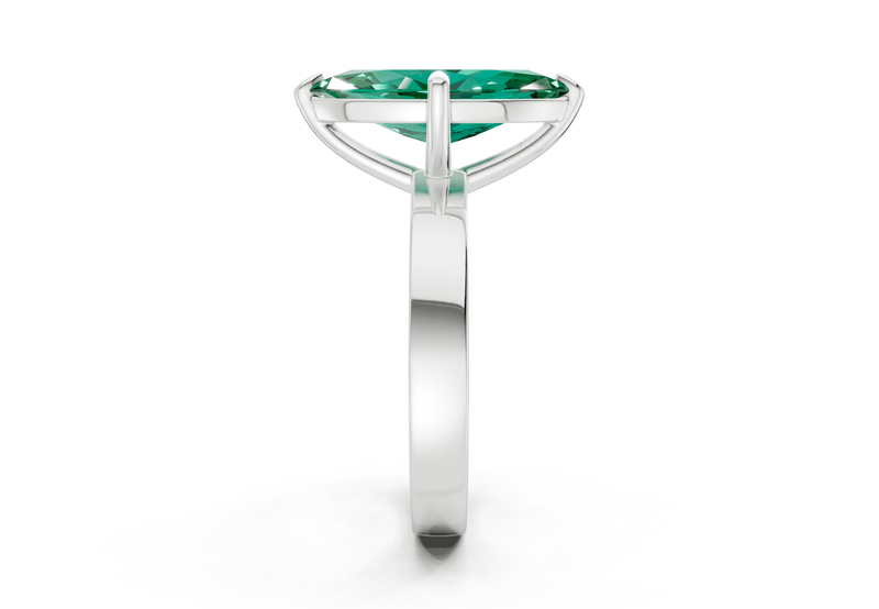 Aspen Emerald Gemstone Solitaire Marquise Cut 3mm Engagement Ring - Ring Premier