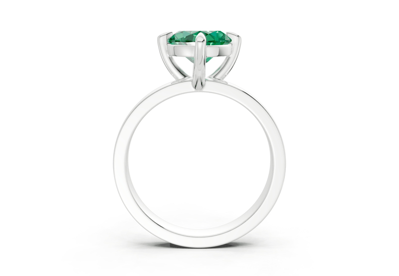 Aspen Emerald Gemstone Solitaire Marquise Cut 3mm Engagement Ring - Ring Premier
