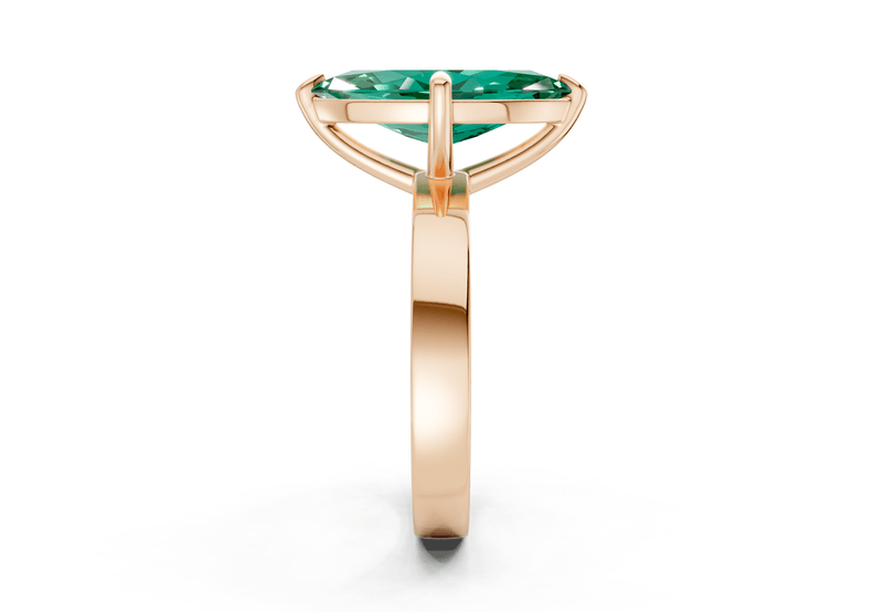 Aspen Emerald Gemstone Solitaire Marquise Cut 3mm Engagement Ring - Ring Premier