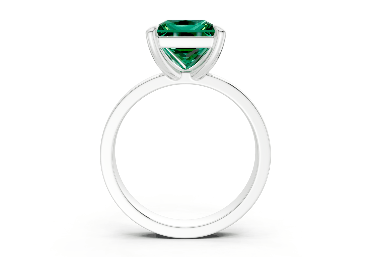Aspen Emerald Gemstone Solitaire Princess Cut 3mm Engagement Ring