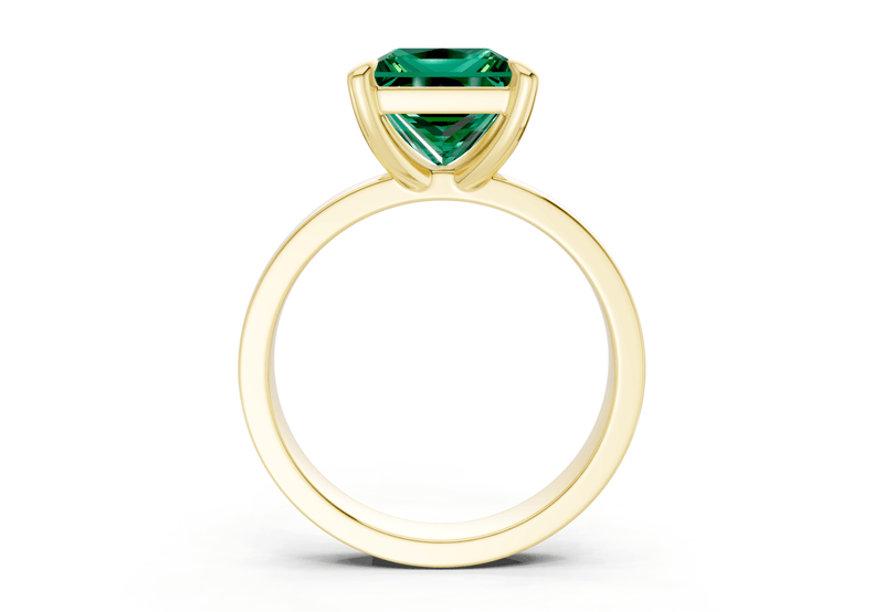 Aspen Emerald Gemstone Solitaire Princess Cut 3mm Engagement Ring