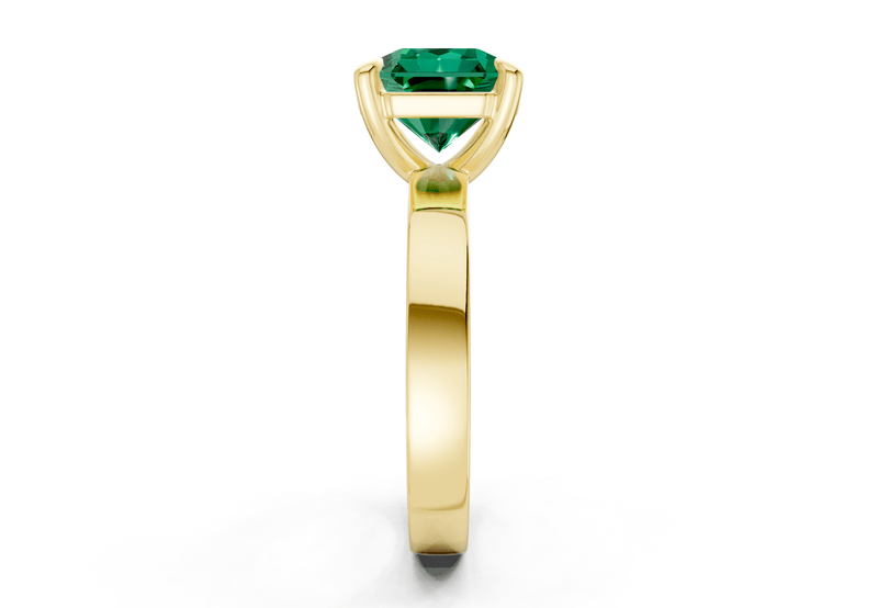 Aspen Emerald Gemstone Solitaire Radiant Squareuare Cut 3mm Engagement Ring - Ring Premier