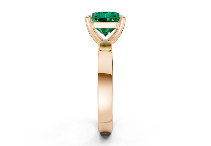 Aspen Emerald Gemstone Solitaire Radiant Squareuare Cut 3mm Engagement Ring - Ring Premier