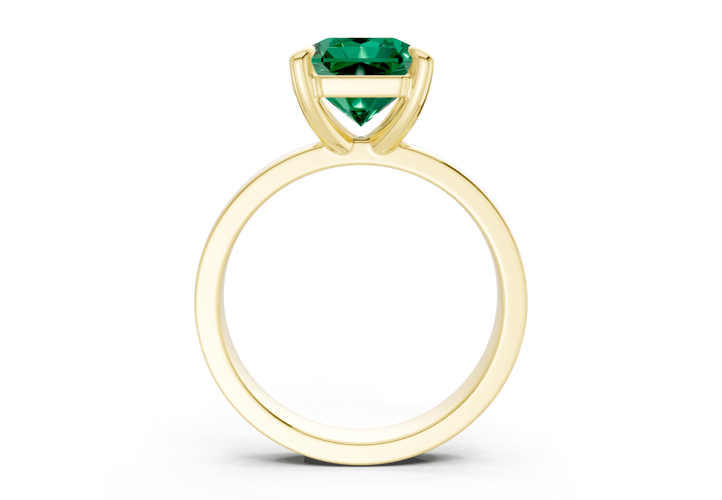 Aspen Emerald Gemstone Solitaire Radiant Squareuare Cut 3mm Engagement Ring - Ring Premier