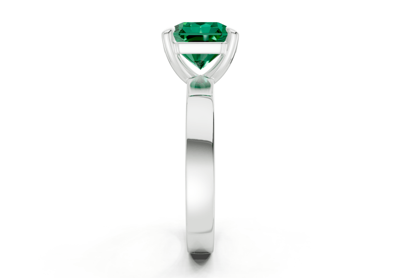 Aspen Emerald Gemstone Solitaire Radiant Squareuare Cut 3mm Engagement Ring - Ring Premier