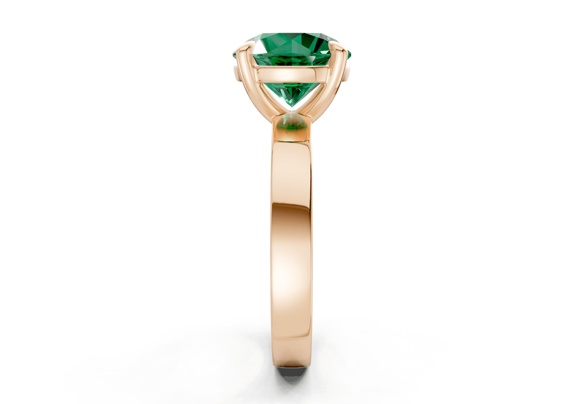 Aspen Emerald Gemstone Solitaire Round Cut 3mm Engagement Ring