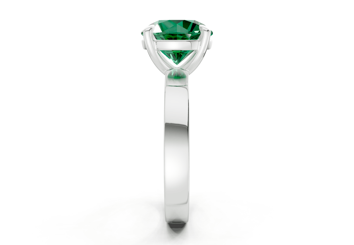 Aspen Emerald Gemstone Solitaire Round Cut 3mm Engagement Ring
