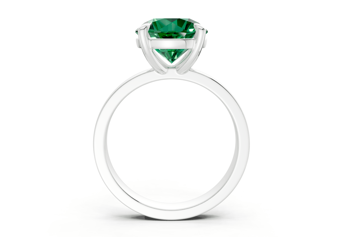 Aspen Emerald Gemstone Solitaire Round Cut 3mm Engagement Ring