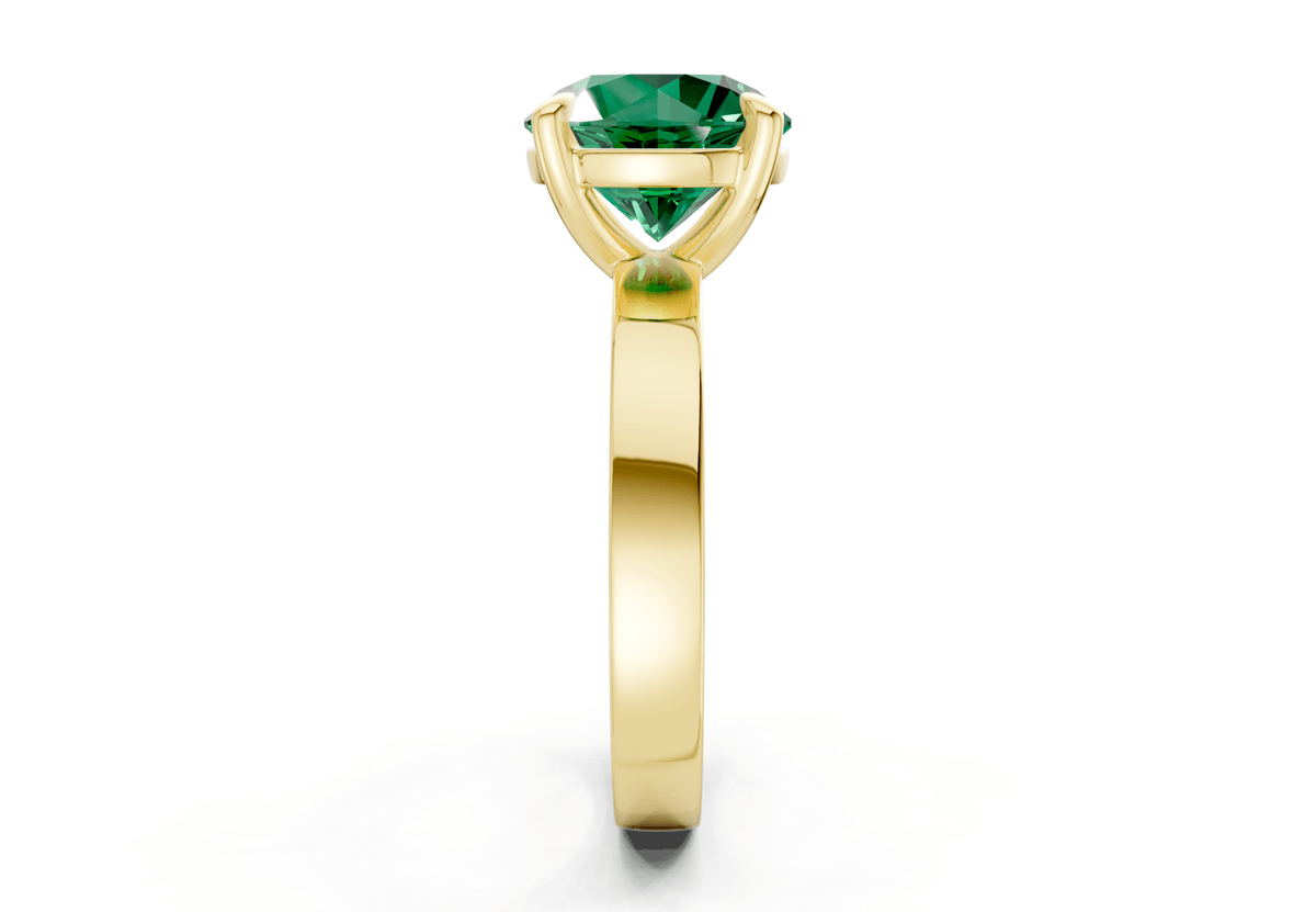 Aspen Emerald Gemstone Solitaire Round Cut 3mm Engagement Ring