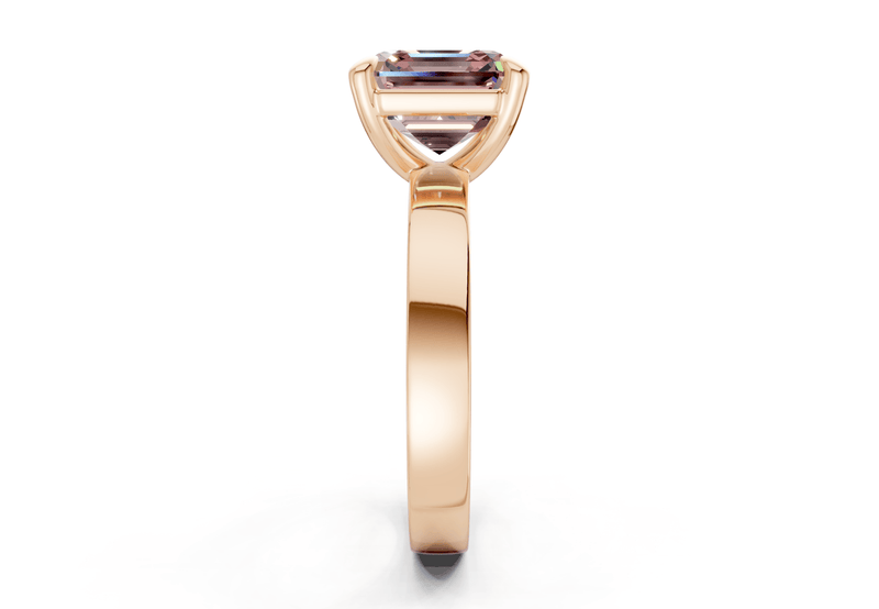 Aspen Pink Diamond Solitaire Asscher Cut 3mm Engagement Ring - Ring Premier