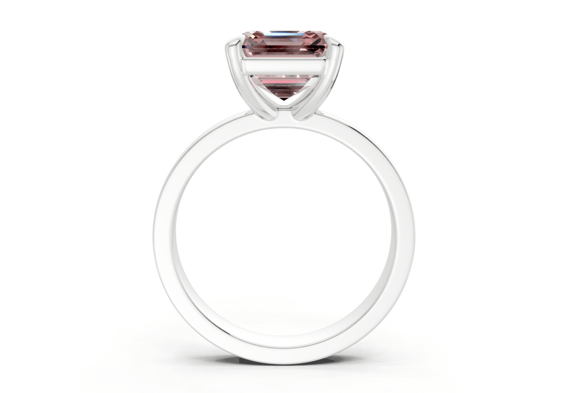 Aspen Pink Diamond Solitaire Asscher Cut 3mm Engagement Ring - Ring Premier