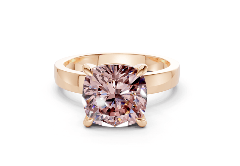 Aspen Pink Diamond Solitaire Cushion Squareuare Cut 3mm Engagement Ring - Ring Premier