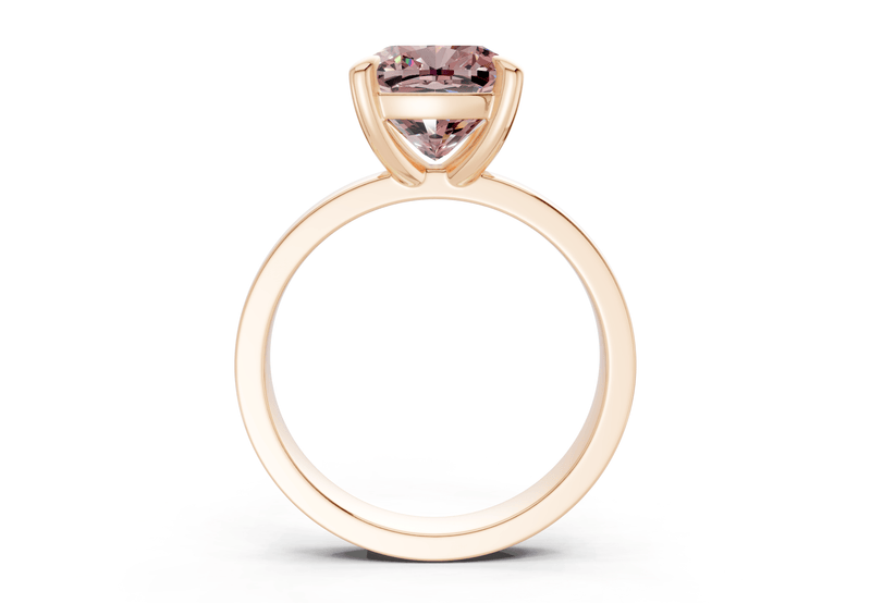 Aspen Pink Diamond Solitaire Cushion Squareuare Cut 3mm Engagement Ring - Ring Premier
