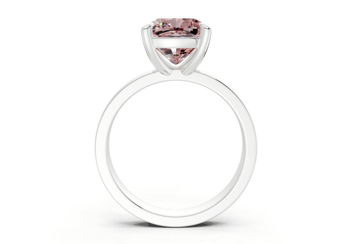 Aspen Pink Diamond Solitaire Cushion Squareuare Cut 3mm Engagement Ring