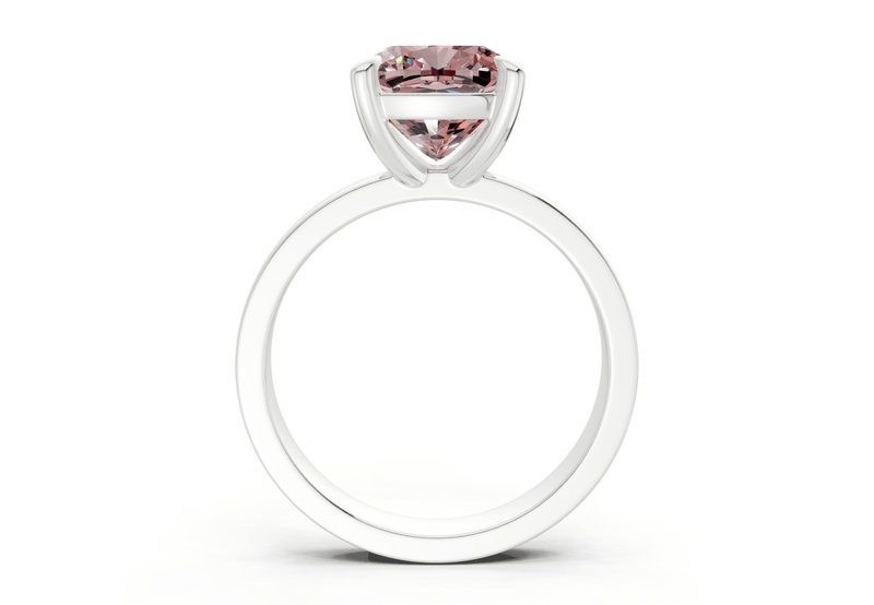 Aspen Pink Diamond Solitaire Cushion Squareuare Cut 3mm Engagement Ring - Ring Premier