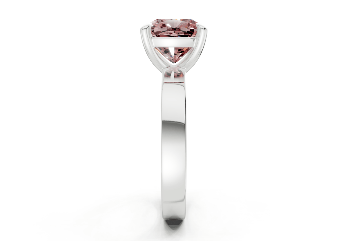 Aspen Pink Diamond Solitaire Cushion Squareuare Cut 3mm Engagement Ring