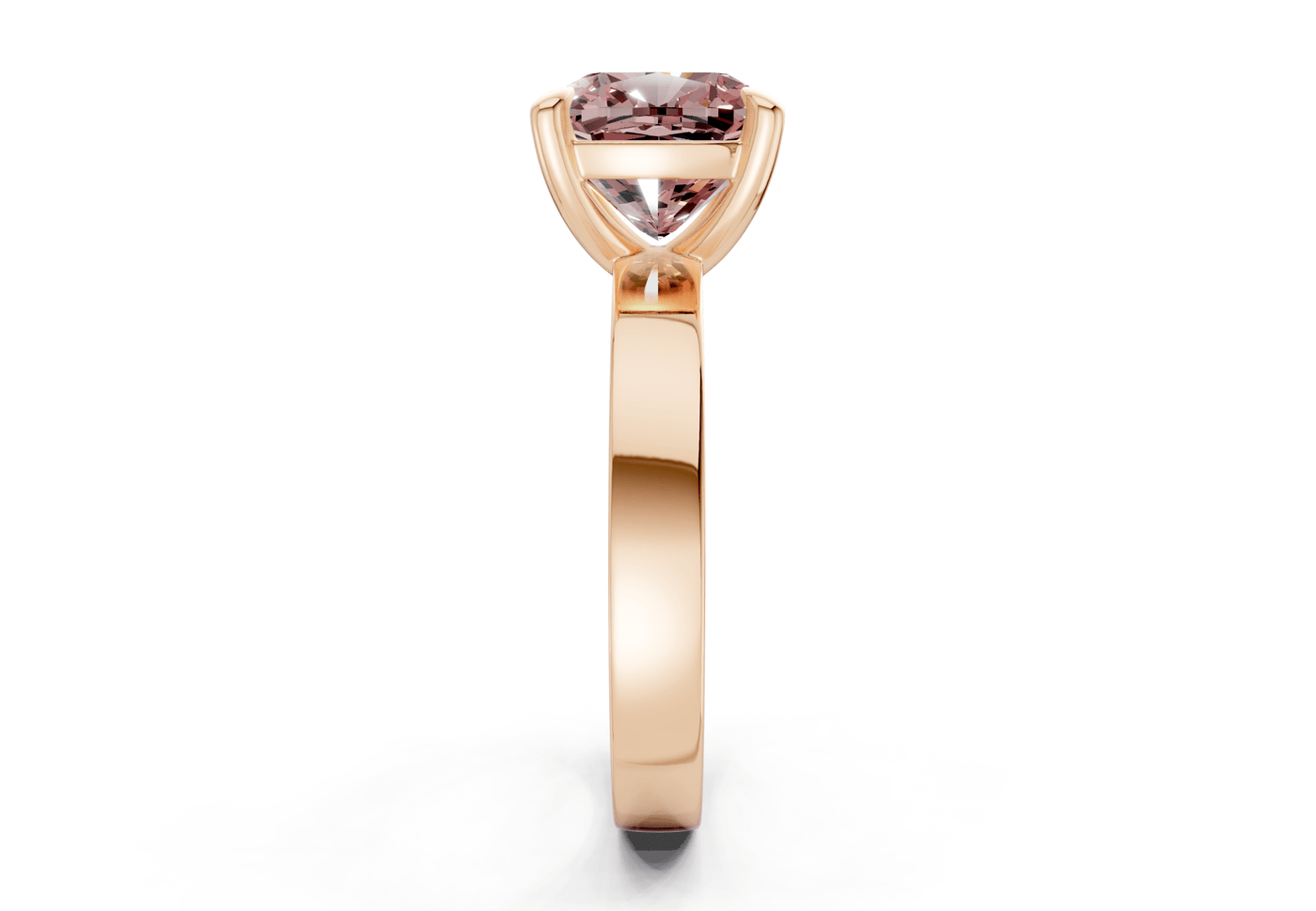 Aspen Pink Diamond Solitaire Cushion Squareuare Cut 3mm Engagement Ring