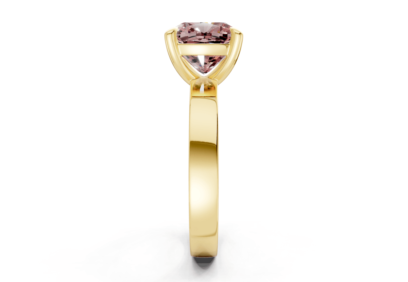 Aspen Pink Diamond Solitaire Cushion Squareuare Cut 3mm Engagement Ring