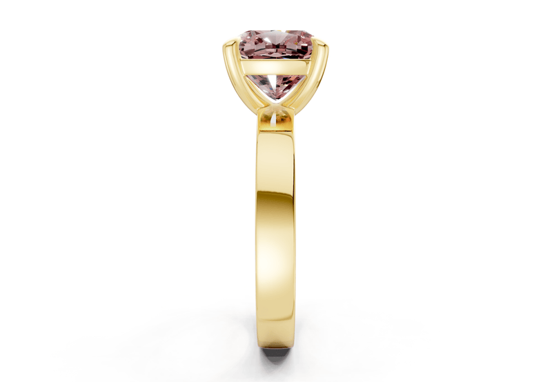 Aspen Pink Diamond Solitaire Cushion Squareuare Cut 3mm Engagement Ring - Ring Premier