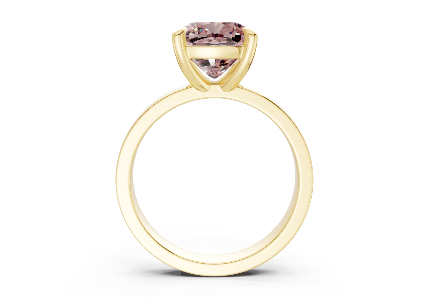 Aspen Pink Diamond Solitaire Cushion Squareuare Cut 3mm Engagement Ring