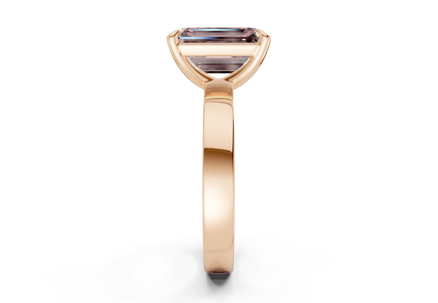 Aspen Pink Diamond Solitaire Emerald Cut 3mm Engagement Ring
