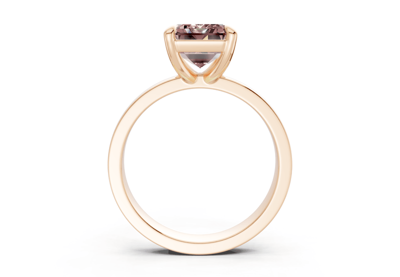 Aspen Pink Diamond Solitaire Emerald Cut 3mm Engagement Ring - Ring Premier