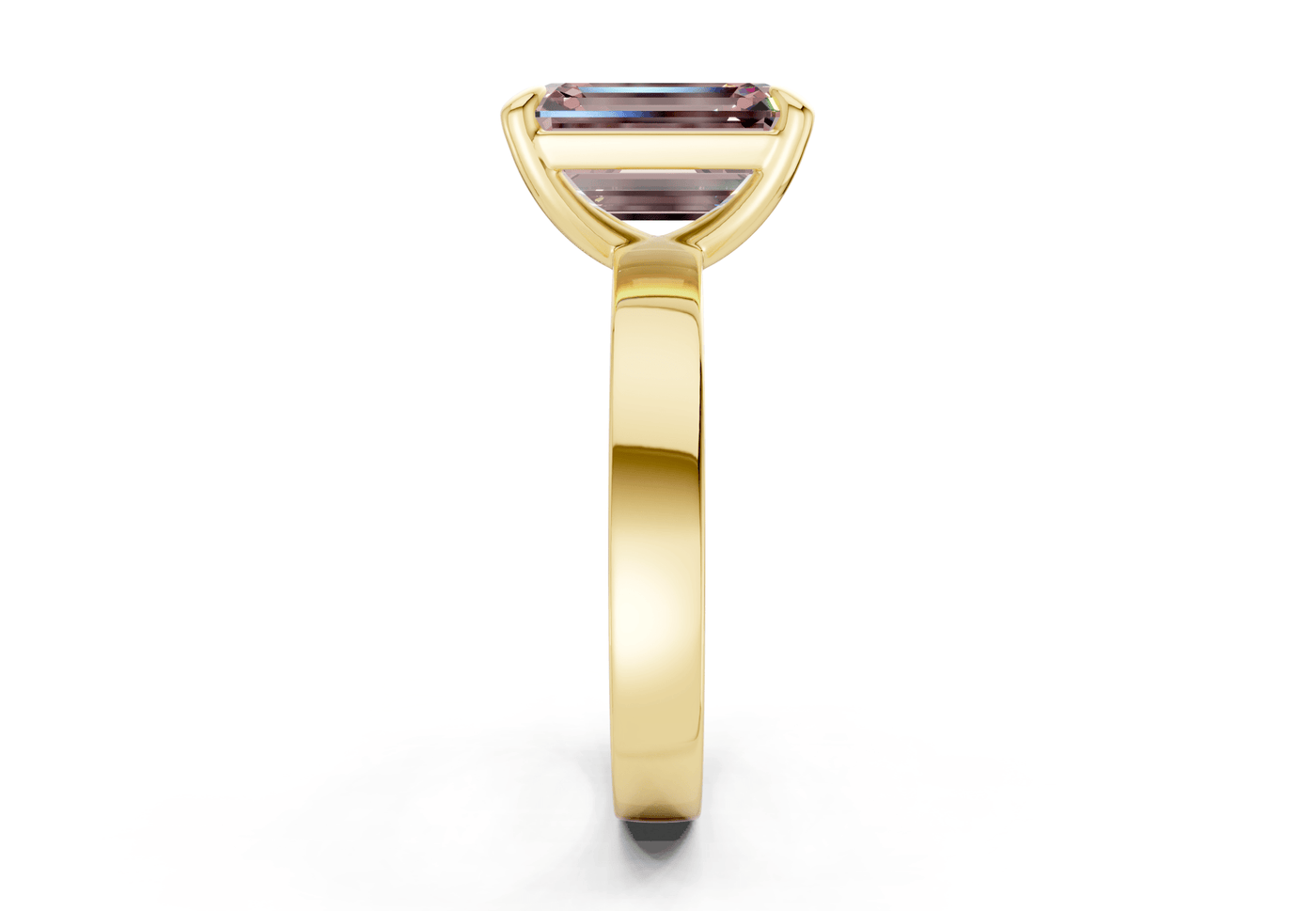 Aspen Pink Diamond Solitaire Emerald Cut 3mm Engagement Ring