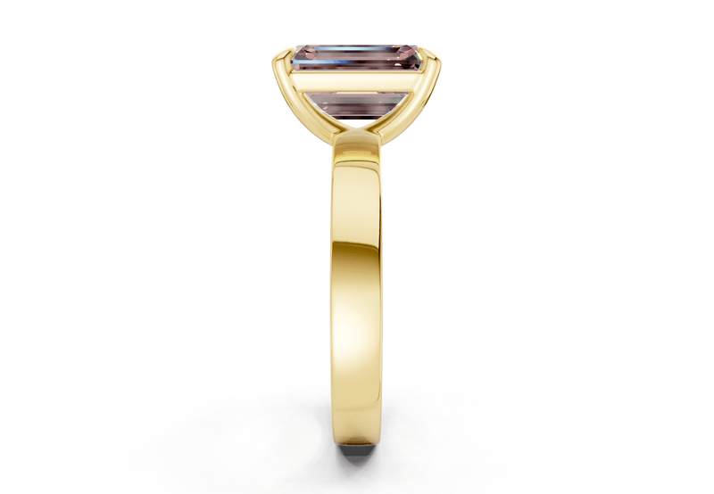 Aspen Pink Diamond Solitaire Emerald Cut 3mm Engagement Ring - Ring Premier
