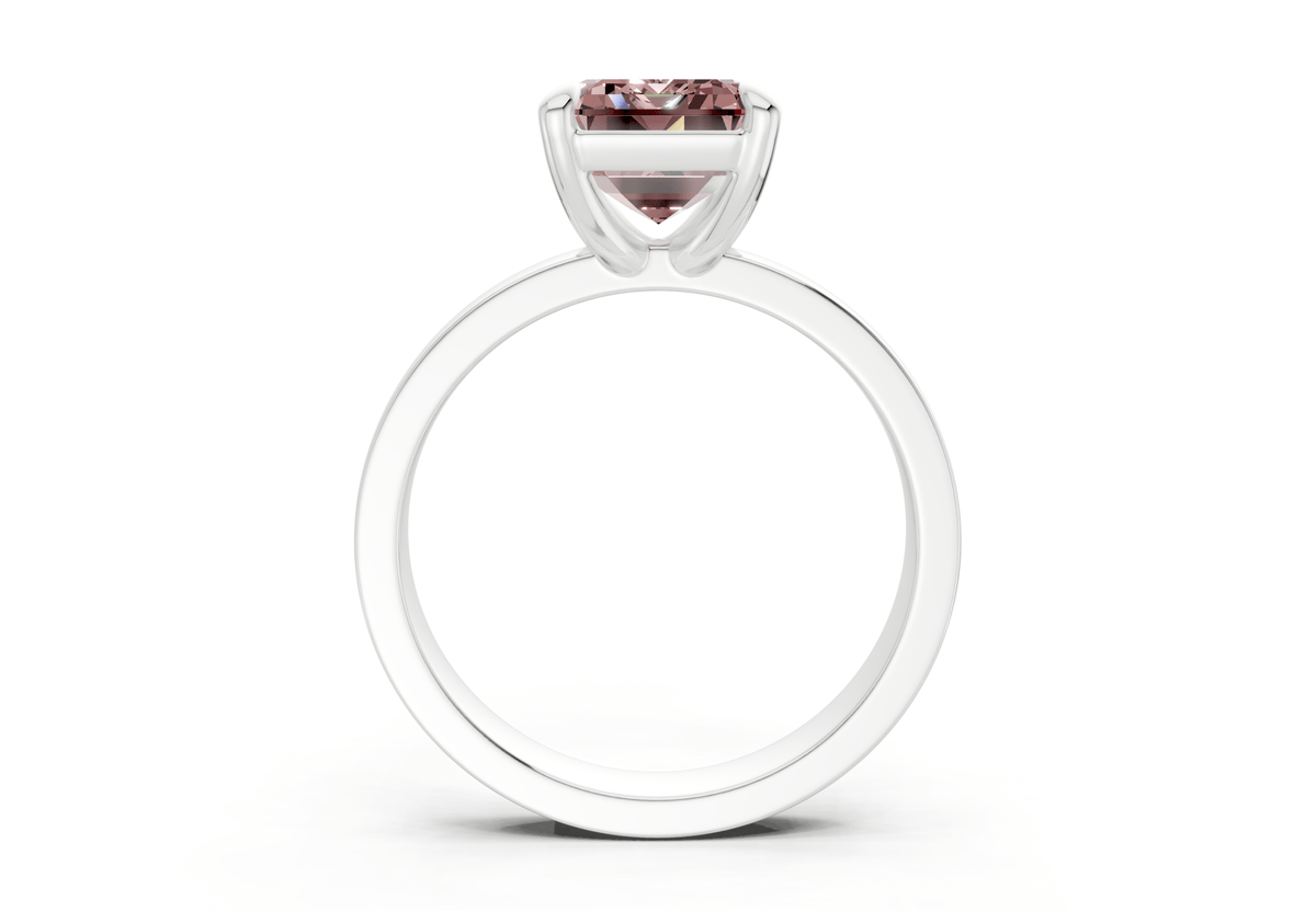 Aspen Pink Diamond Solitaire Emerald Cut 3mm Engagement Ring