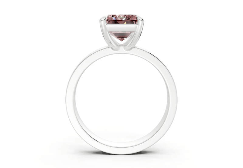 Aspen Pink Diamond Solitaire Emerald Cut 3mm Engagement Ring - Ring Premier