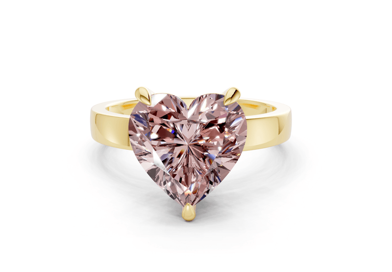 Aspen Pink Diamond Solitaire Heart Cut 3mm Engagement Ring