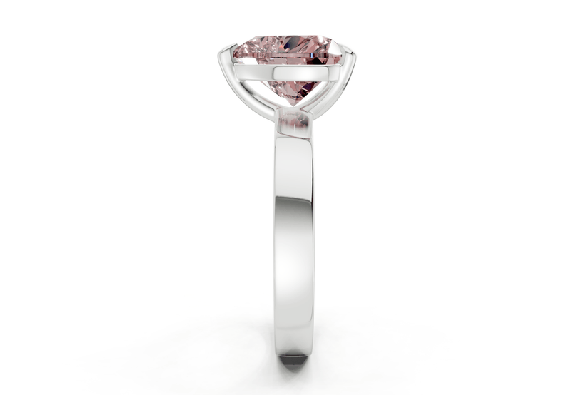 Aspen Pink Diamond Solitaire Heart Cut 3mm Engagement Ring - Ring Premier