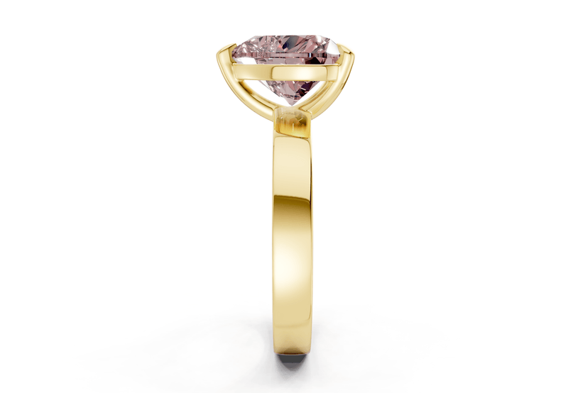 Aspen Pink Diamond Solitaire Heart Cut 3mm Engagement Ring - Ring Premier