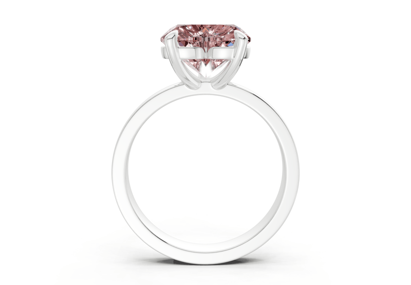 Aspen Pink Diamond Solitaire Heart Cut 3mm Engagement Ring - Ring Premier