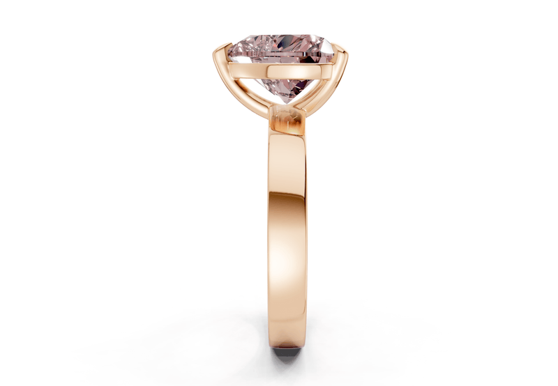 Aspen Pink Diamond Solitaire Heart Cut 3mm Engagement Ring - Ring Premier