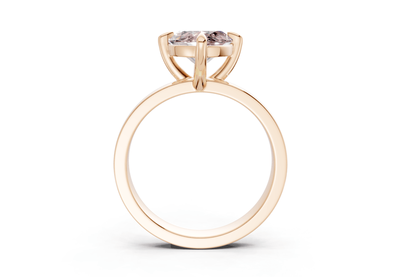 Aspen Pink Diamond Solitaire Marquise Cut 3mm Engagement Ring - Ring Premier