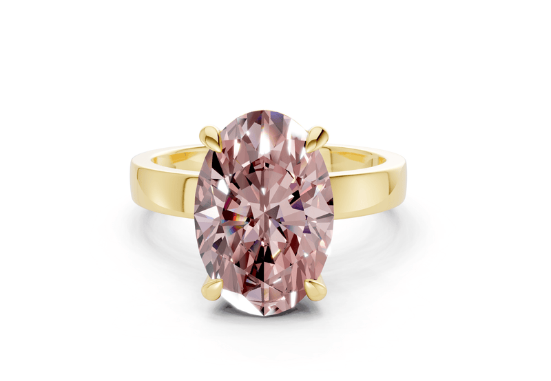 Aspen Pink Diamond Solitaire Oval Cut 3mm Engagement Ring