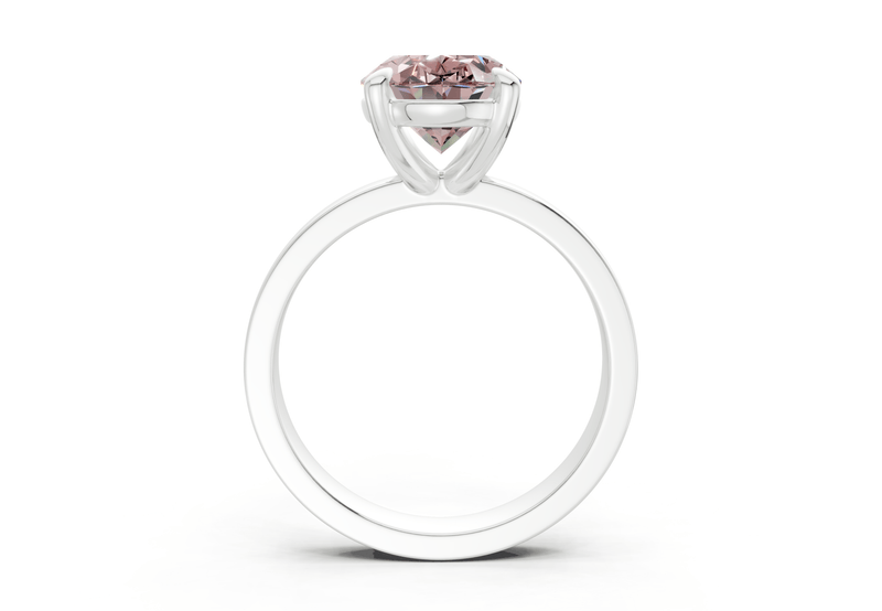 Aspen Pink Diamond Solitaire Oval Cut 3mm Engagement Ring - Ring Premier